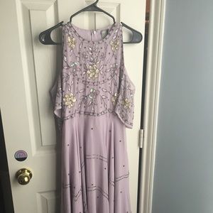 ASOS beaded cold-shoulder dress